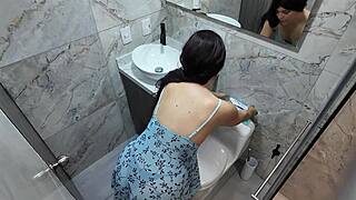Stepson, you caught your big ass stepmom in bathroom... now what?