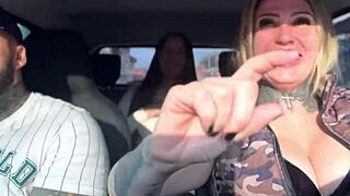 Hot 18yo Silicone Slut Fucks Husband in Uber Car Sao Paulo!