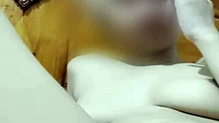 Leaked bedroom video call shows pretty Filipina girlfriend handjob orgasm cum