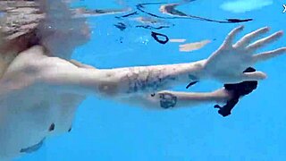 Juicy Finnish Babe Mimi Cica Strips Naked By The Pool For Underwater Tease! 🏊‍♀️