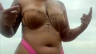 asking him to pull cock from shorts checks if it's really hard at beach