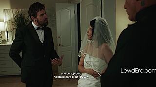 Stepdad fucks bride while husband watches on wedding night