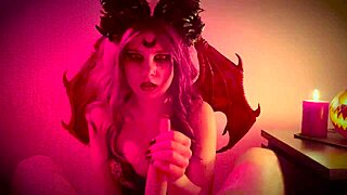 Homemade Halloween Demon Girl Lingerie Fuck Bent Over Doggystyle Cumshot!