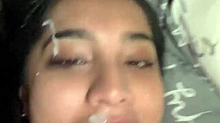 wife stops movie to ride cock facial cumshot yasmina khan