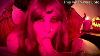 Homemade Halloween Demon Girl Lingerie Fuck Bent Over Doggystyle Cumshot!