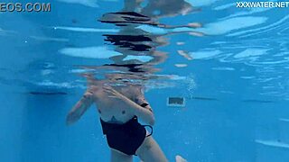 Juicy Finnish Babe Mimi Cica Strips Naked By The Pool For Underwater Tease! 🏊‍♀️