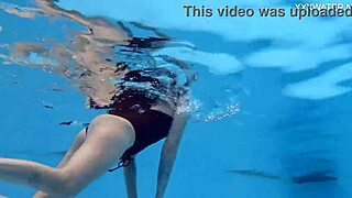 Juicy Finnish Babe Mimi Cica Strips Naked By The Pool For Underwater Tease! 🏊‍♀️