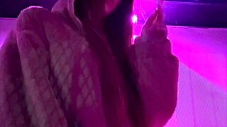 damn artemisia the sexy italian milf smokes hot while flashing her milf curves outdoors!