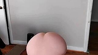 Curvy BBW stretches big ass and tits in naked morning yoga.