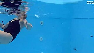 Juicy Finnish Babe Mimi Cica Strips Naked By The Pool For Underwater Tease! 🏊‍♀️