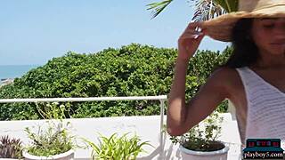hey, check out this petite latina katherinne sofia stripping nude on the rooftop...