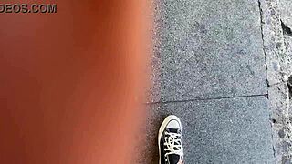 i flash my latina pussy public no panties on bus