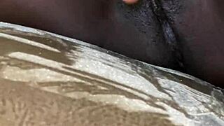 ebony woman flashes her curves