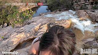 Hot dread babe craves public waterfall fuck?