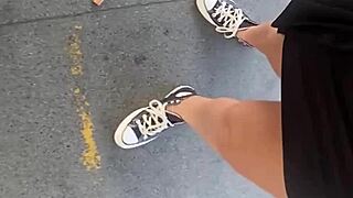 i flash my latina pussy public no panties on bus
