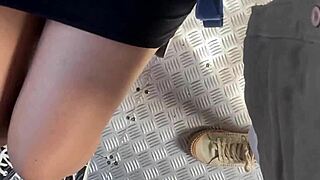 i flash my latina pussy public no panties on bus