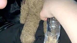 ARABIAN SNOWWHITE fucks GLASS DILDO tight pussy in los angeles