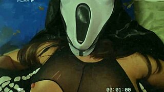 Horny Ghostface Girlfriend Fucks Doggystyle Bent Over Cowgirl