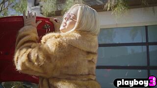 glamorous alexis texas strips naked big ass tits in sport car