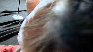 Two lingerie milfs bent over in slutty foursome fuck