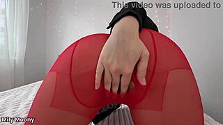 Pov hot fuck with dirty talk and cum countdown from your gf in red tights