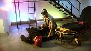 sexy blonde paramedic carly parker sucks and fucks patient