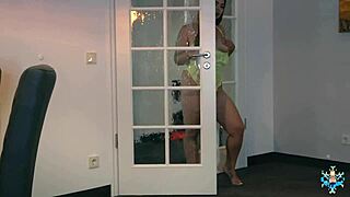 asian girl spies then joins couple fuck