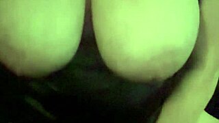 amateur girl riding dildo and titfucking with big toys