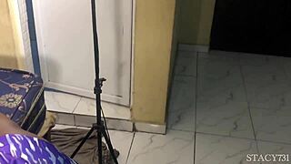 Girlfriend filmed boyfriend fucking her stepsister hard