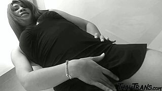 Beautiful asian shemale receiving anal sex