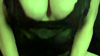 amateur girl riding dildo and titfucking with big toys