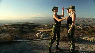 Blonde Lesbian Soldiers Caught On - Aj Applegate Alexis Fawx