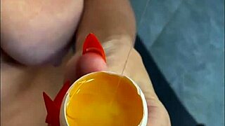 milf mommy does taboo eggs insemination with food and handjob