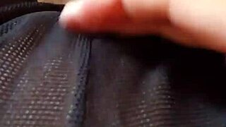 gretala flashes her trimmed pussy