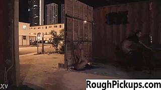 sexy slut gets banged outdoors in public