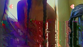 fairy student in pigtails shows her butt and rubs pussy