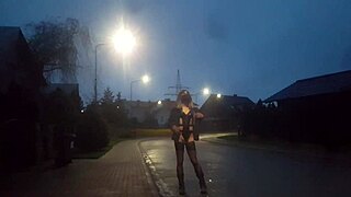 Outdoor public walk turns into light bondage play