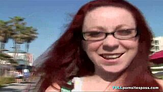 redhead tries double fun with two guys