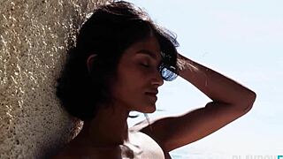 Indian brunette curvy milf shows her body