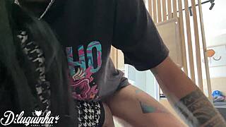 Novinha from favela met crazy girl and took huge penis