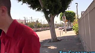 Tiny teen rides black rod in heels