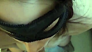  submissive licks cum from feet after spanking