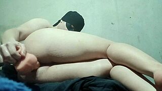 gay shemale pounds her ass with dildo till orgasm