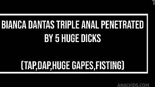Bianca Dantas Gets Fisted Then Takes Triple Anal From Five Cocks