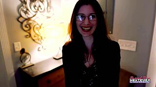 Horny Brunette Cutie Hazel Oconnor Fingers Fucks Her Pussy And Gives A Bj