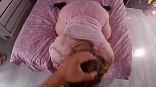 I face fuck my hot step sister and cum on her huge booty ass early in the morning