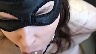  submissive licks cum from feet after spanking