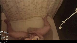 Hidden camera shows shower masturbation