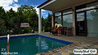 branquinha do olho azul gives pov blowjob and takes facial like a pro