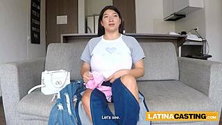 Huge tits latina gets face fucked rough pov
